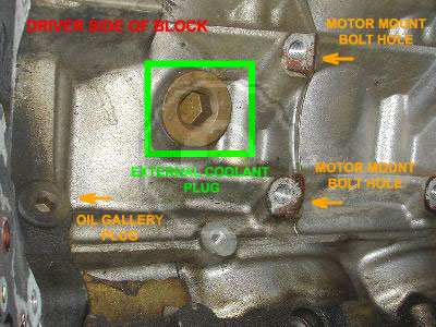 Where is the Coolant Drain Plug on Engine Block 